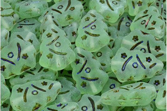 Christmas Tree Beads, Transparent Green 29903 Matte (50500-29903-84100), Glass, Czech Republic