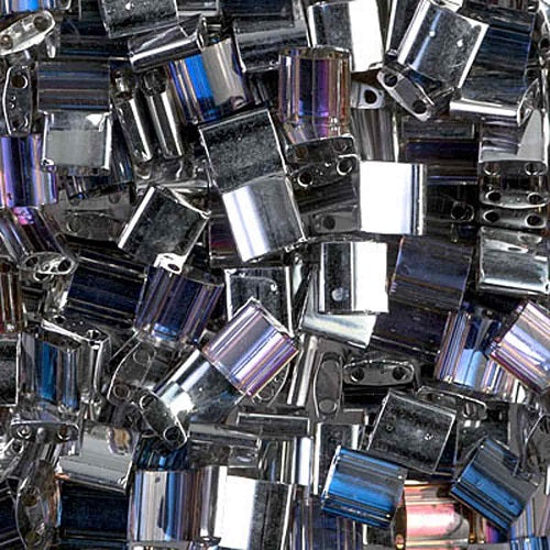 Miyuki Tila / Half Tila / Quater Tila 2-hole Beads, Crystal Helio (TL4554), Glass, Japan