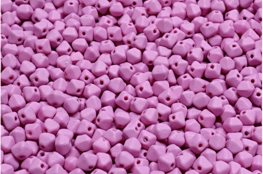 OUTLET 10 grams Bicone Beads, 4 x 4 mm, White Opal Bright Purple Matte (02020-22M12), Glass, Czech Republic