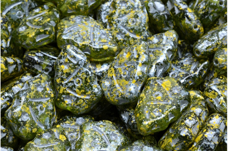 OUTLET 10 grams Christmas Tree Beads, 17 x 12 mm, Transparent Green Silver Lined 45701 (50230-54301-45701), Glass, Czech Republic