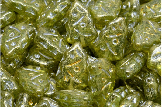 クリスマスツリービーズ、透明グリーン、シルバーライン、ライトイエロー（50500-54301-34302）、ガラス、チェコ共和国