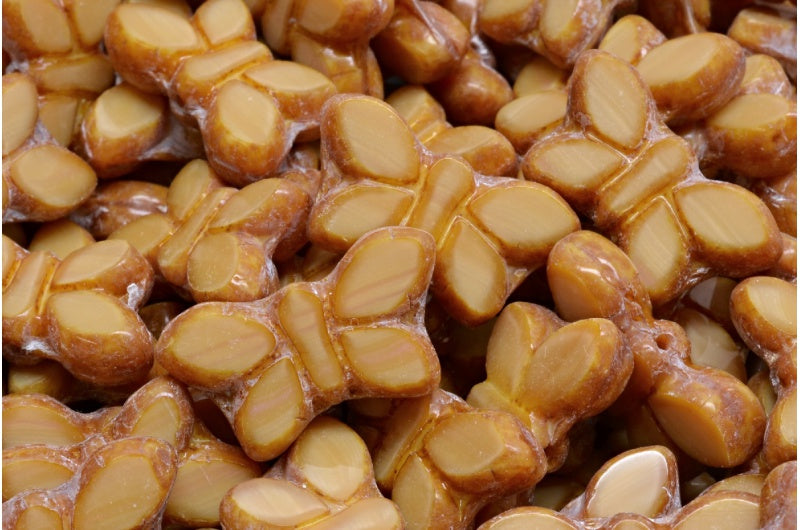 OUTLET 250g Table Cut Butterfly Beads, 11 x 20 mm, Opaque Beige Pink Travertin (74020-86800), Glass, Czech Republic