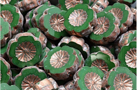 桌切夏威夷花珠，不透明绿色 86750 (53240-86750)，玻璃，捷克共和国