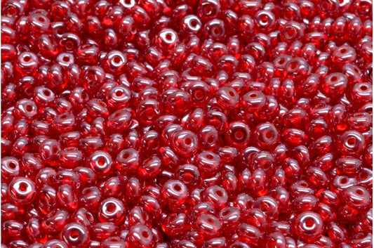 Rondelle Druck Beads, Ruby Red Hematite (90080-14400), Glass, Czech Republic