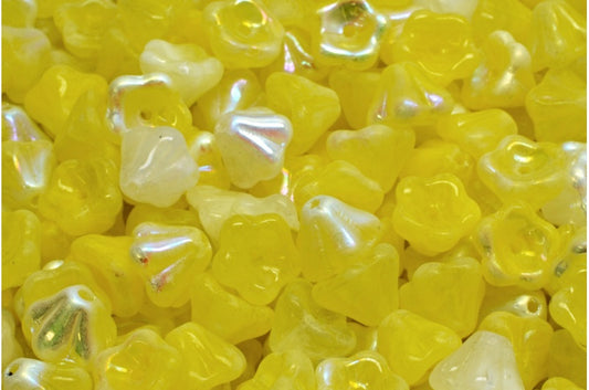 铃花珠，黄色蛋白石混合 Ab (R0813-28701)，玻璃，捷克共和国