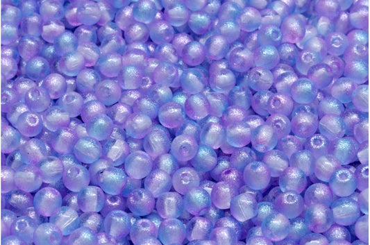 Round Druck Beads, Crystal Blue (00030-542003), Glass, Czech Republic