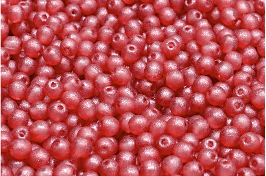 Round Druck Beads, Crystal Red (00030-542005), Glass, Czech Republic