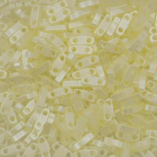 Miyuki Tila / Half Tila / Quater Tila 2-hole Beads, Butter Cream Ceylon (QTL0513), Glass, Japan