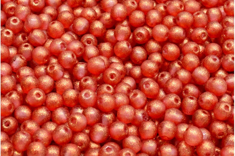 Round Druck Beads, Crystal Red (00030-542011), Glass, Czech Republic