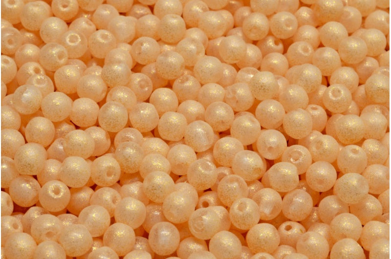 Round Druck Beads, Crystal Orange (00030-542014), Glass, Czech Republic