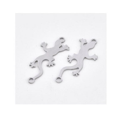 Decorative piece - lizard, approx. 27 x 12 x 1 mm, Stainless Steel 304