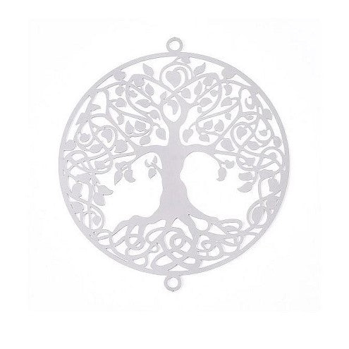 Decorative part - tree of life, approx. 68 x 60 x 0.3 mm, Stainless Steel 304