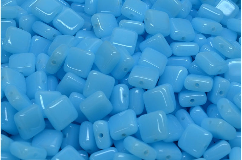 OUTLET 10 grams Square Beads, Opal Aqua (61400), Glass, Czech Republic