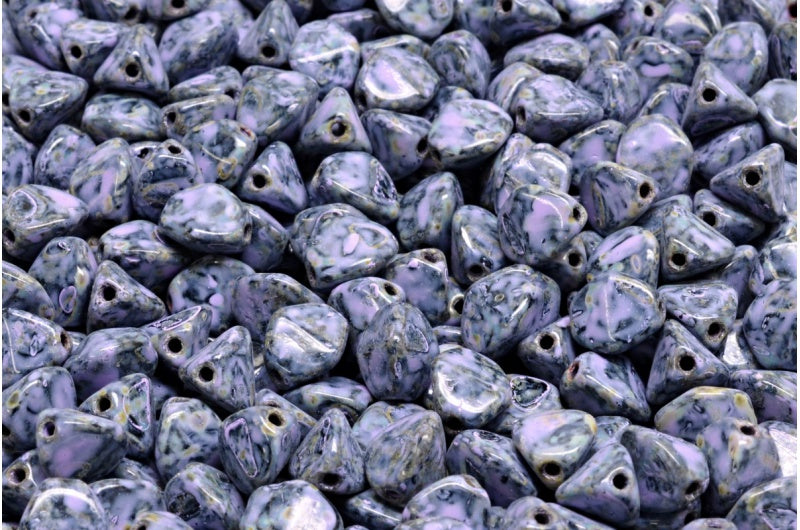 Pinch Beads, Black Travertin Cold Purple Spotted (23980-86800-33305), Glass, Czech Republic