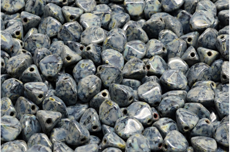 捏珠，黑色石灰华米色斑点（23980-86800-33312），玻璃，捷克共和国