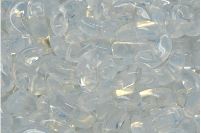 Angel Wing Beads, Opal White (01000), Glass, Czech Republic