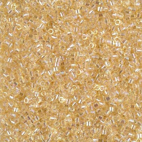 Miyuki DELICA Seed Beads Rocailles, Transparent Crystal Ivory Luster (DB1252), Glass, Japan
