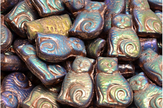 出口 10克猫珠，R2239 Ab Full（2X Side）铜衬里（R2239-28703-54318），玻璃，捷克共和国