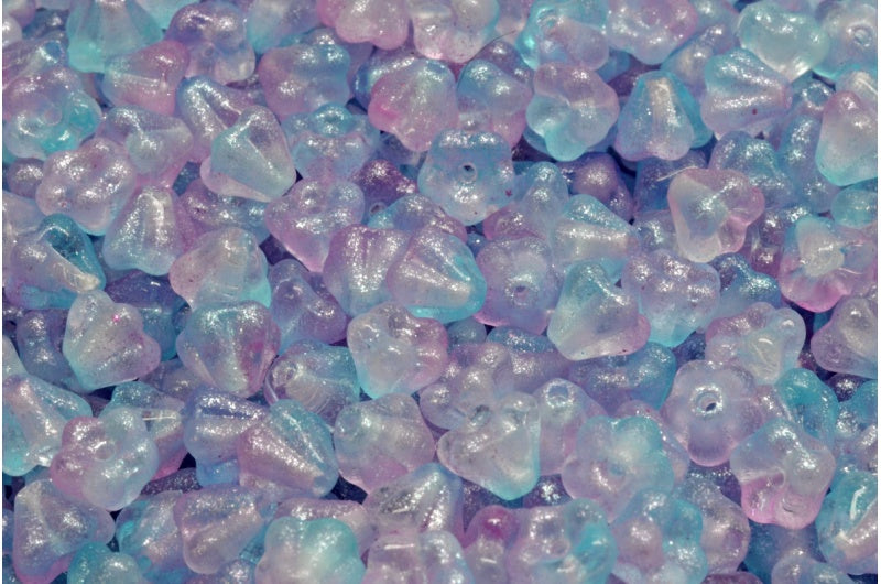 Bell Flower Beads, Crystal Blue (00030-542003), Glass, Czech Republic