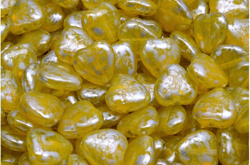 心形珠子，R0911 银色飞溅 (R0911-86700)，玻璃，捷克共和国