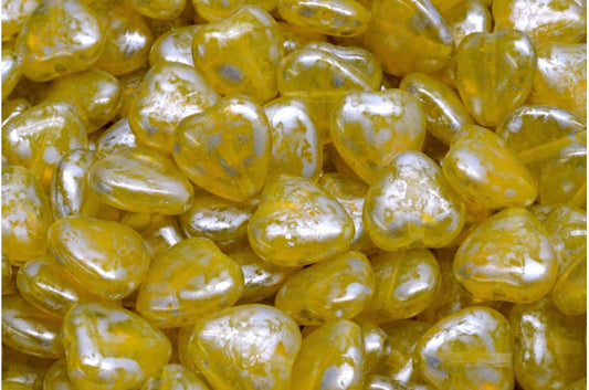 心形珠子，R0911 银色飞溅 (R0911-86700)，玻璃，捷克共和国