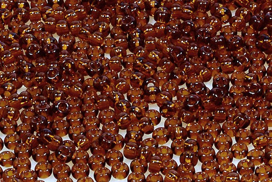 Round Preciosa Ornela Rocailles Seed Beads, Dark Topaz (10110), Glass, Czech Republic