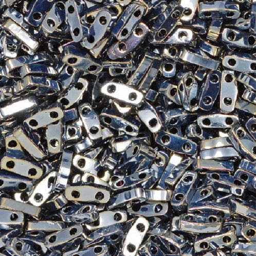 Miyuki Tila / Half Tila / Quater Tila 2-hole Beads, Crystal Labrador Full - Silver Glossy (QTL55006), Glass, Japan