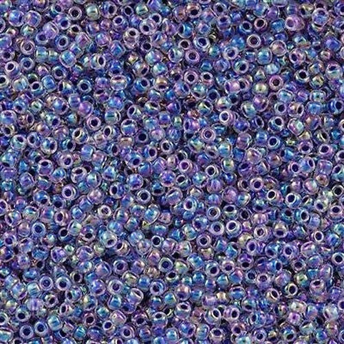 TOHO Round Glass Seed Beads, Inside Col.Rainbow Cry/Grape Lined (#774), Glass, Japan