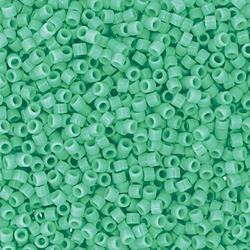 Miyuki DELICA Seed Beads Rocailles, Duracoat Opaque Sea Opal (DB2125), Glass, Japan