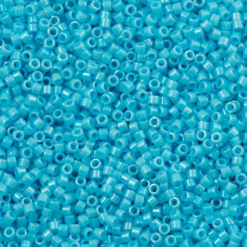Miyuki DELICA Seed Beads Rocailles, Opaque Sky Blue Lustered (DB0215), Glass, Japan