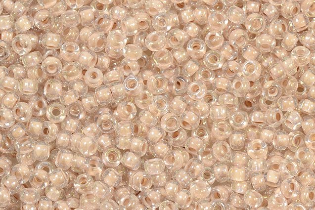 Round Preciosa Ornela Rocailles Seed Beads, Crystal, Colour Lined Brown, Sfinx (38116), Glass, Czech Republic