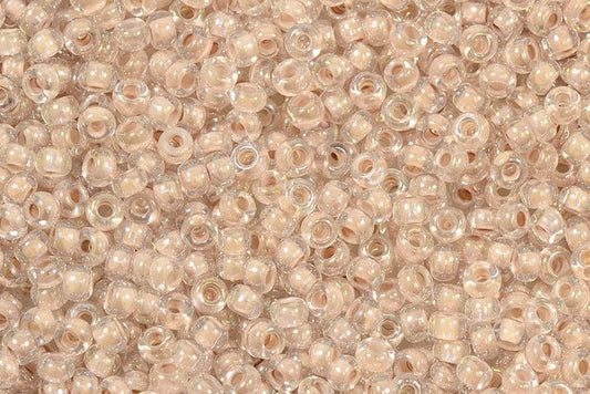 Round Preciosa Ornela Rocailles Seed Beads, Crystal, Colour Lined Brown, Sfinx (38116), Glass, Czech Republic