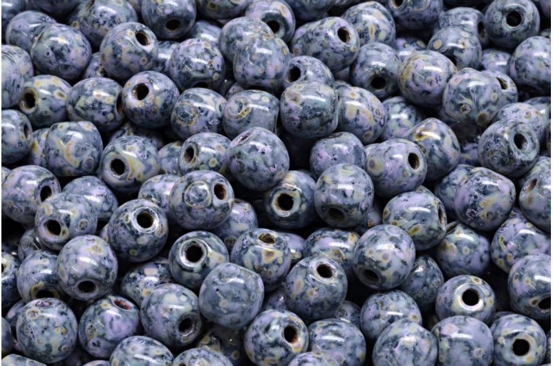 セミラウンドベダス、ブラックトラバーチンコールドパープルスポット（23980-86800-33305）、ガラス、チェコ共和国