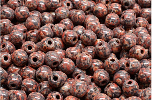 セミラウンドベダス、ブラックトラバーチンベージュオレンジスポット（23980-86800-33307）、ガラス、チェコ共和国