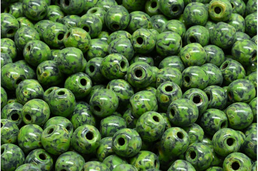 セミラウンドベダス、ブラックトラバーチングリーンスポット（23980-86800-33311）、ガラス、チェコ共和国