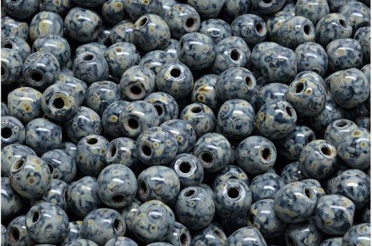 半圆形 Bedas，黑色石灰华米色斑点 (23980-86800-33312)，玻璃，捷克共和国