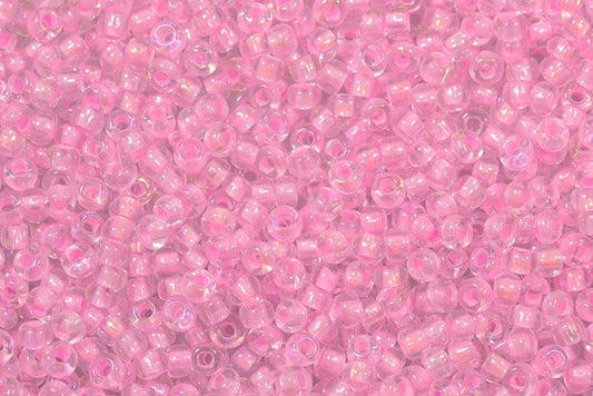 Round Preciosa Ornela Rocailles Seed Beads, Crystal, Colour Lined Violet, Rainbow (58526), Glass, Czech Republic