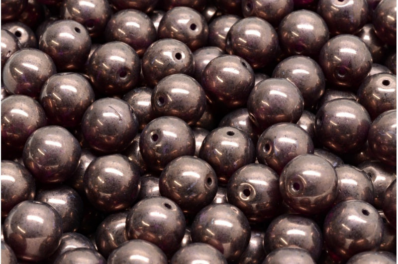 Round Druck Beads, Transparent Red Purple (70350-15726), Glass, Czech Republic