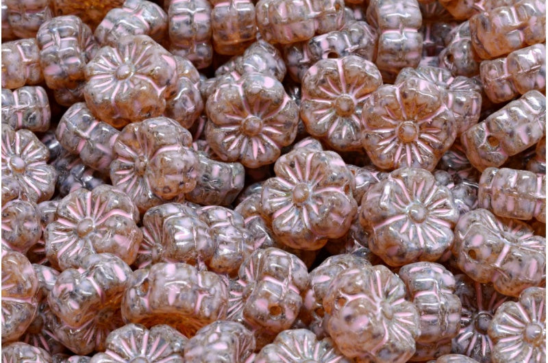 マロウフラワー、クリスタルトラバーチン ウォームパープルスポット（00030-86800-33304）、ガラス、チェコ共和国