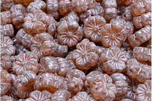 マロウフラワー、クリスタルトラバーチン ウォームパープルスポット（00030-86800-33304）、ガラス、チェコ共和国