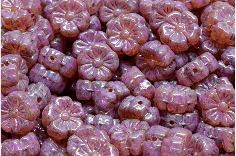 マロウフラワー、クリスタルトラバーチンピンクスポット（00030-86800-33306）、ガラス、チェコ共和国