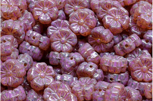 マロウフラワー、クリスタルトラバーチンピンクスポット（00030-86800-33306）、ガラス、チェコ共和国