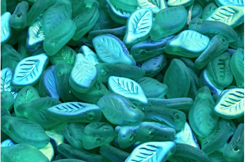 Ornamental Cushion Beads, Transparent Green Emerald Silver Lined (5072