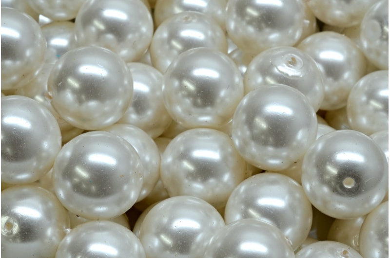 圆珠，白色 70401 (02010-70401)，玻璃，捷克共和国