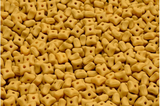 オリオンビーズ、ホワイトオパールブライトダークイエローマット（02020-22M03）、ガラス、チェコ共和国