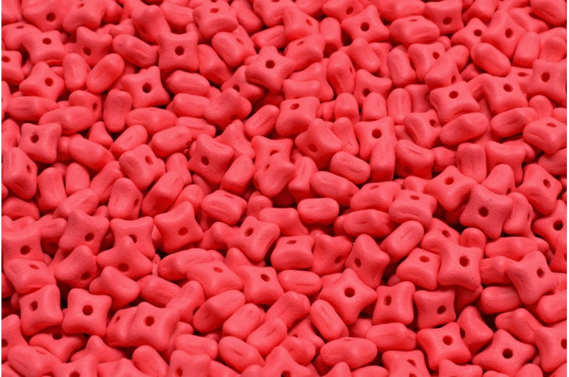 Orion Beads, White Opal Bright Red Matte (02020-22M08), Glass, Czech Republic