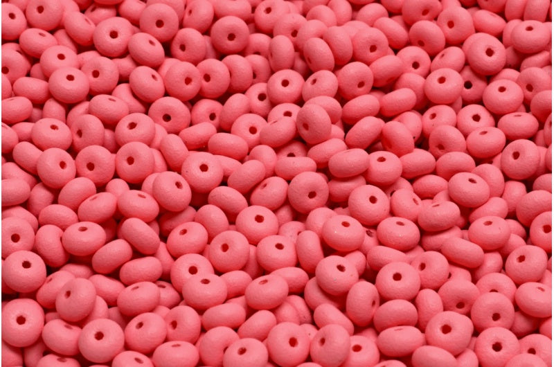 Rondelle Druck Beads, White Opal 22M09 (02020-22M09), Glass, Czech Republic