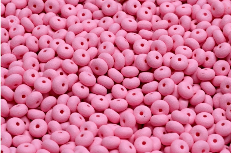 Rondelle Druck Beads, White Opal 22M10 (02020-22M10), Glass, Czech Republic