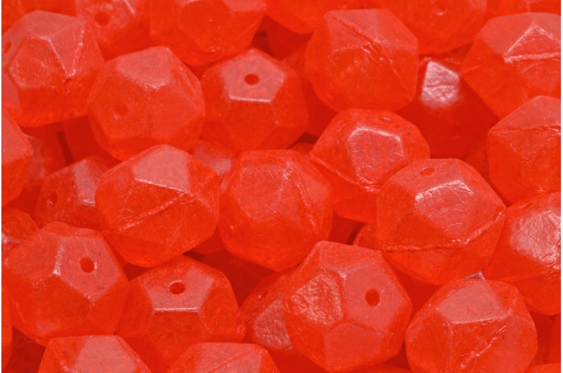 イングリッシュカットビーズ、クリスタルベージュオレンジスポッテッド（00030-33307）、ガラス、チェコ共和国