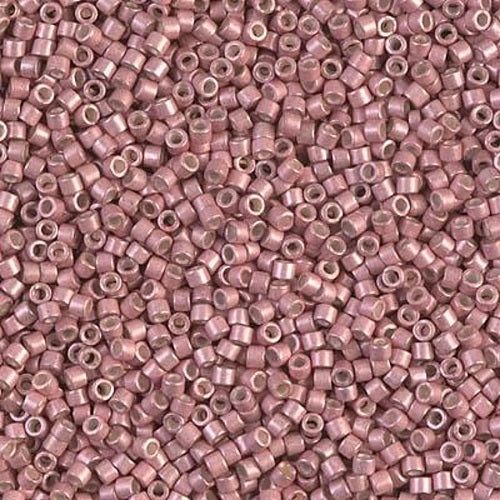 Miyuki DELICA Seed Beads Rocailles, Galvanized Semi-Frosted Pink Blush  (DB1156), Glass, Japan